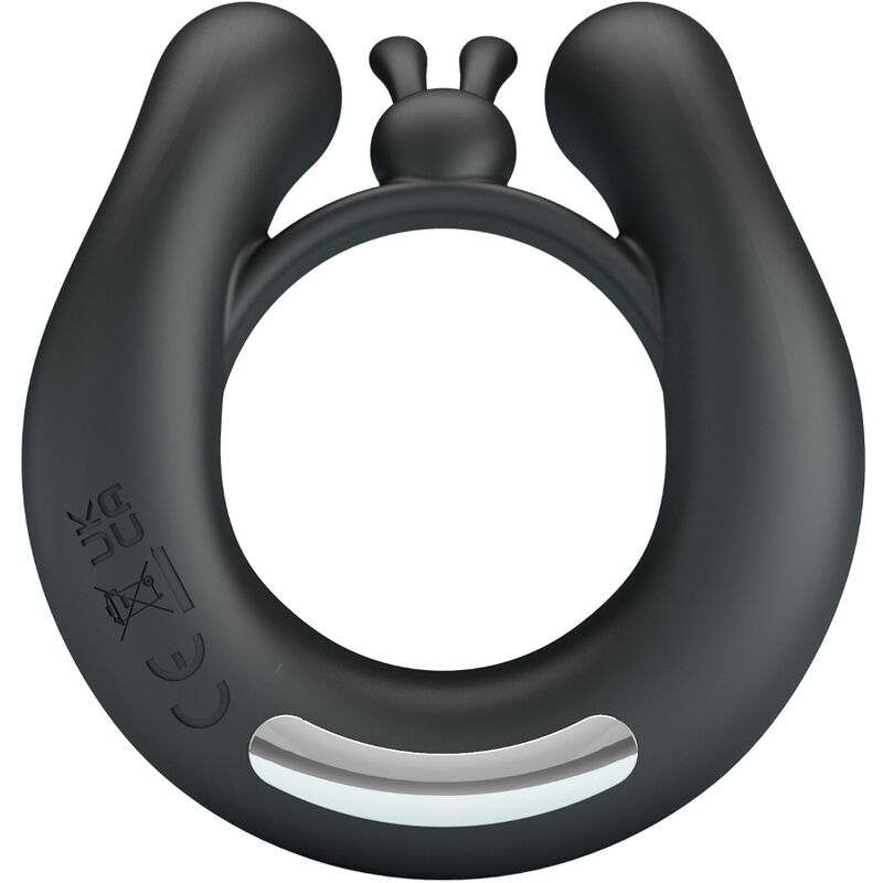 PRETTY LOVE - Dahlia Vibrating Ring + Clitoral Stimulator 12 Vibrations Black