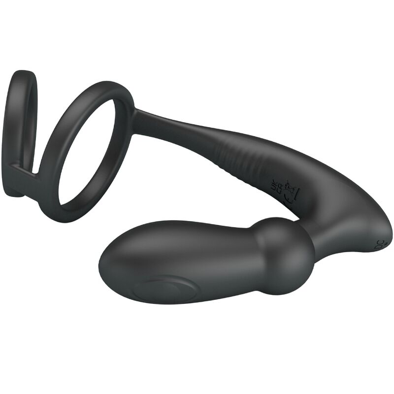 PRETTY LOVE - Emoni Penis Ring + Anal Plug 12 Vibrations Black