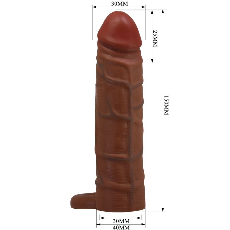 PRETTY LOVE MANCHON PÉNIS KAILE EXTENSION 2,5 CM MULATTO — accessoires inclus