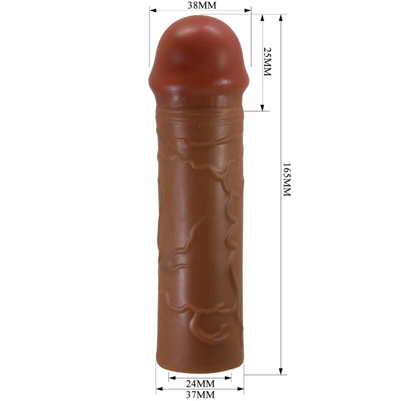 PRETTY LOVE MANCHON PÉNIS NILE EXTENSION 2,5 CM MULÂTRE — accessoires inclus