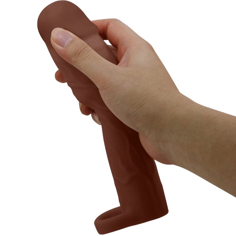 PRETTY LOVE MANCHON PÉNIS GERD EXTENSION 7,6 CM MULÂTRE — accessoires inclus