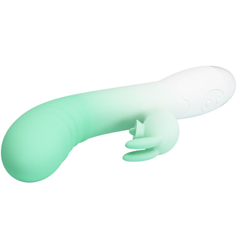 PRETTY LOVE Vibrateur Lapin Cerberus 30 Vibrations Vert — accessoires inclus