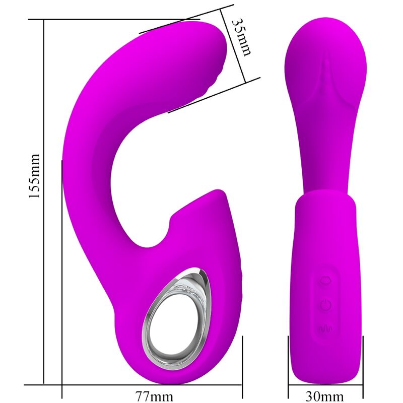 PRETTY LOVE Sibel Vibrateur Point G + Stimulateur Clitoris Sibel 10 V... — accessoires inclus