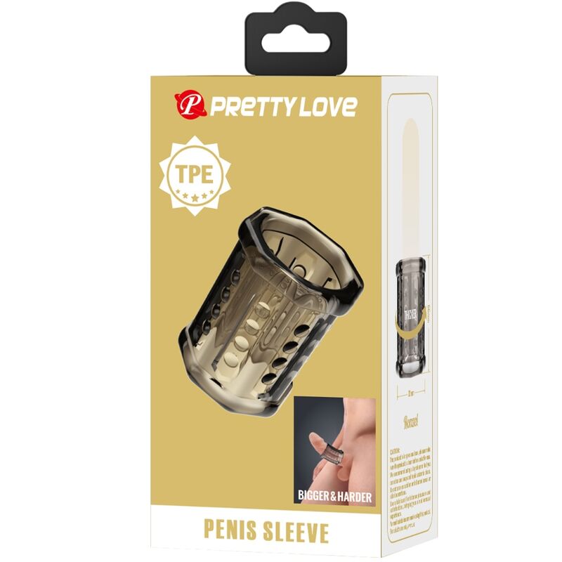 PRETTY LOVE RONAEL MANCHON PÉNIS SUPER EXTENSIBLE TRANSPARENT — accessoires inclus