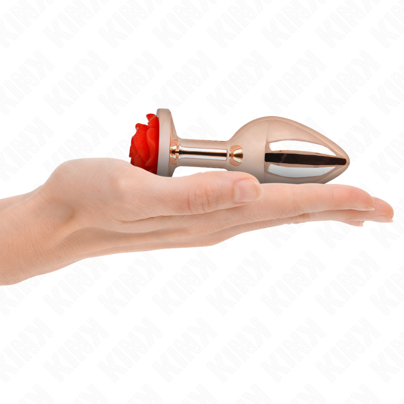 KINK PLEASURE PLUGS Plug Anal Or Rose Rose Rouge L - Aura Intime