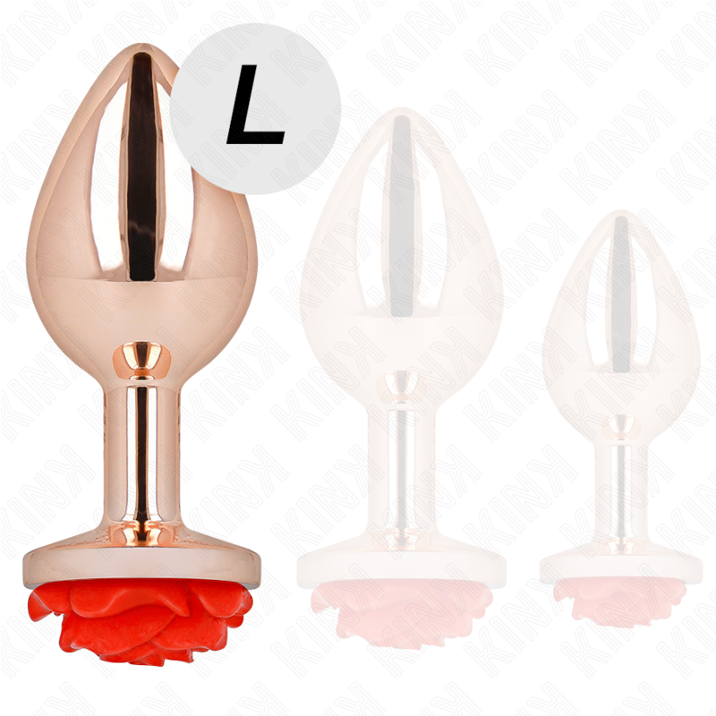 KINK PLEASURE PLUGS Plug Anal Or Rose Rose Rouge L — vue alternative
