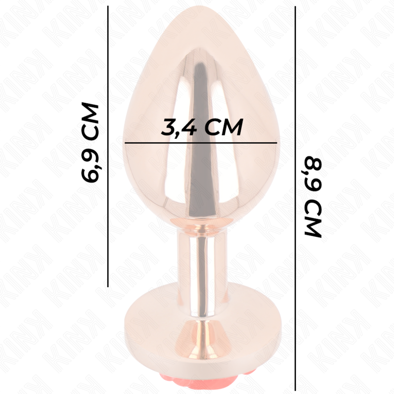 KINK PLEASURE PLUGS Plug Anal Or Rose Rose Rouge M — vue arrière