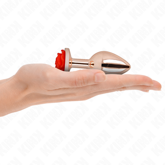 KINK PLEASURE PLUGS Plug Anal Or Rose Rose Rouge M - Aura Intime