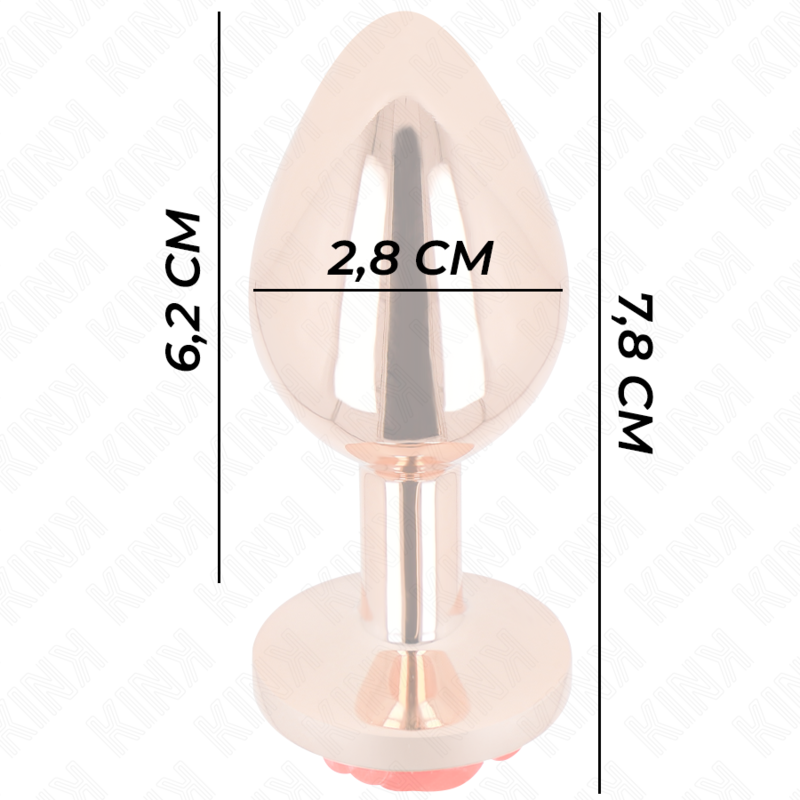 KINK PLEASURE PLUGS Plug Anal Or Rose Rose Rouge S — vue arrière