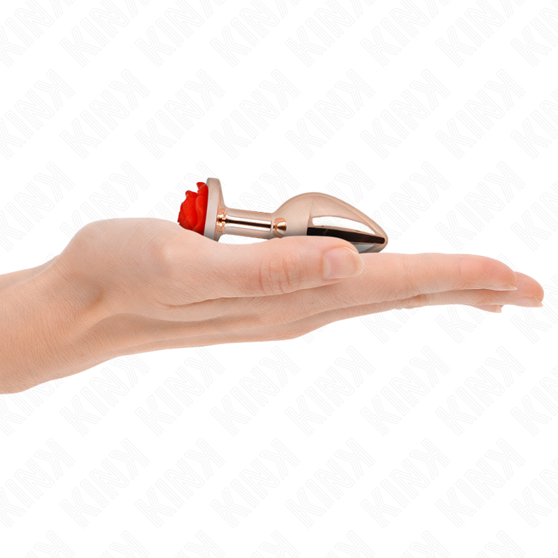 KINK PLEASURE PLUGS Plug Anal Or Rose Rose Rouge S - Aura Intime