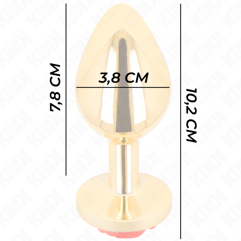 KINK PLEASURE PLUGS Plug Anal Or Rose Rouge Taille L — vue arrière