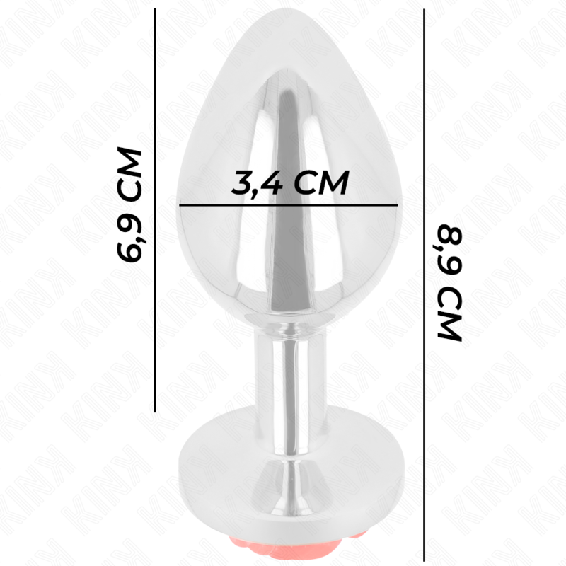 KINK PLEASURE PLUGS Plug Anal Rose Rouge Taille M — vue arrière