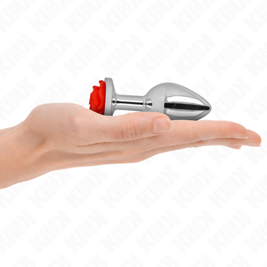 KINK PLEASURE PLUGS Plug Anal Rose Rouge Taille M - Aura Intime