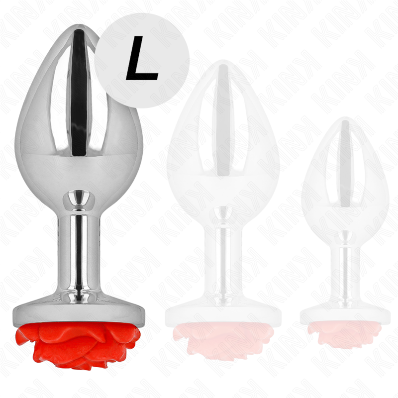 KINK PLEASURE PLUGS Plug Anal Rose Rouge Taille L — vue alternative