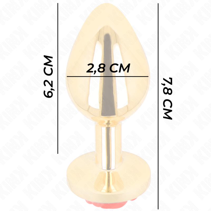 KINK PLEASURE PLUGS Plug Anal Or Rose Rouge Taille S — vue arrière