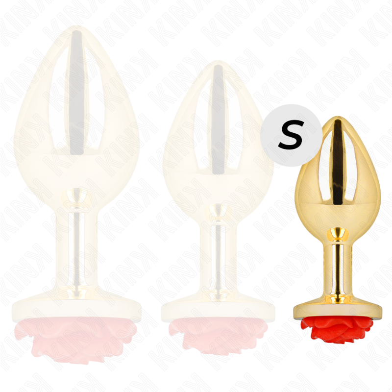 KINK PLEASURE PLUGS Plug Anal Or Rose Rouge Taille S — vue alternative