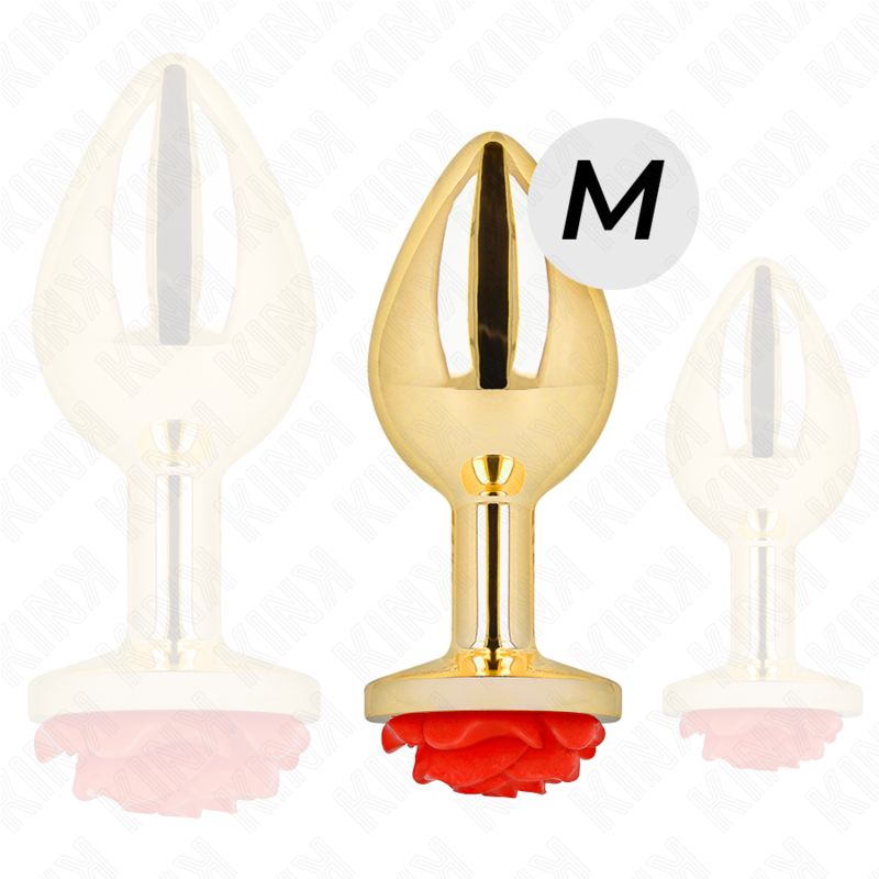 KINK PLEASURE PLUGS Plug Anal Or Rose Rouge Taille M — vue alternative