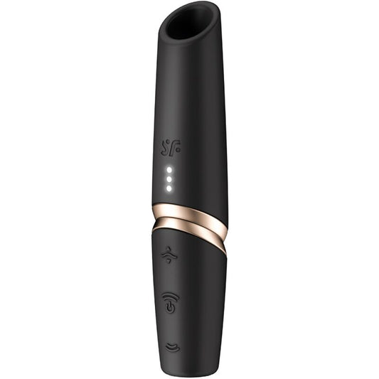 SATISFYER AIR PULSE Stimulateur Clitoris Perfect Kiss Wave Noir / Or - Aura Intime