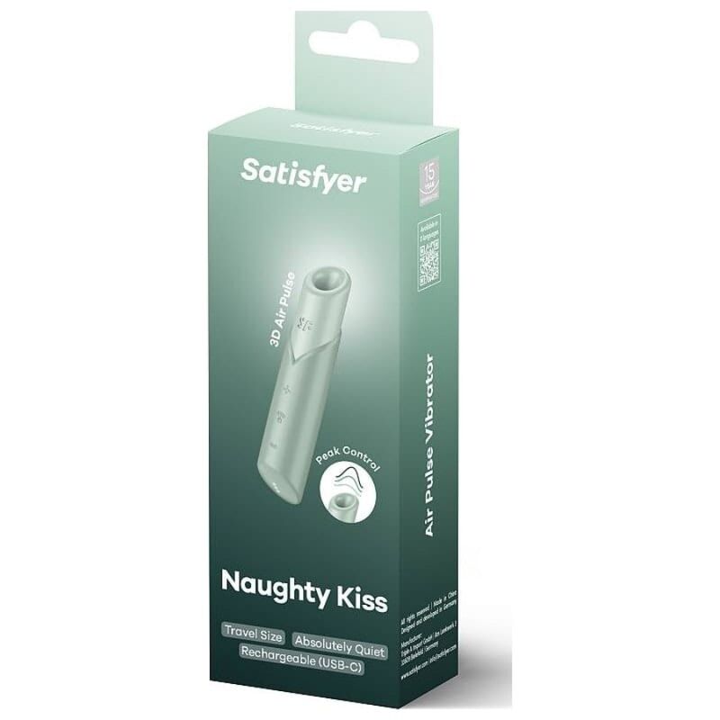 SATISFYER AIR PULSE Stimulateur Clitoris Naughty Kiss Wave Aigue-Marine — vue détaillée