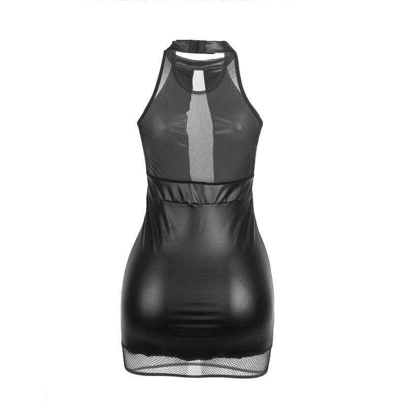 SUBBLIME DRESSES 955472 Robe Dos Nu Transparences Noire S/M — accessoires inclus