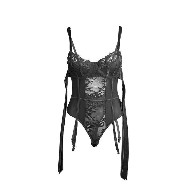SUBBLIME BODIES 955502 Body Dentelle Nœuds Jarretelles Noir L/Xl — vue arrière