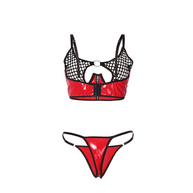 SUBBLIME SETS 955533 Ensemble Soutien-Gorge À Fermeture Éclair Cuir Ver... — accessoires inclus