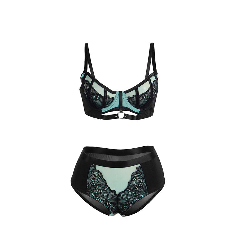 SUBBLIME SETS 955557 Ensemble Soutien-Gorge Cuir Verni Vert Fermeture É... — accessoires inclus