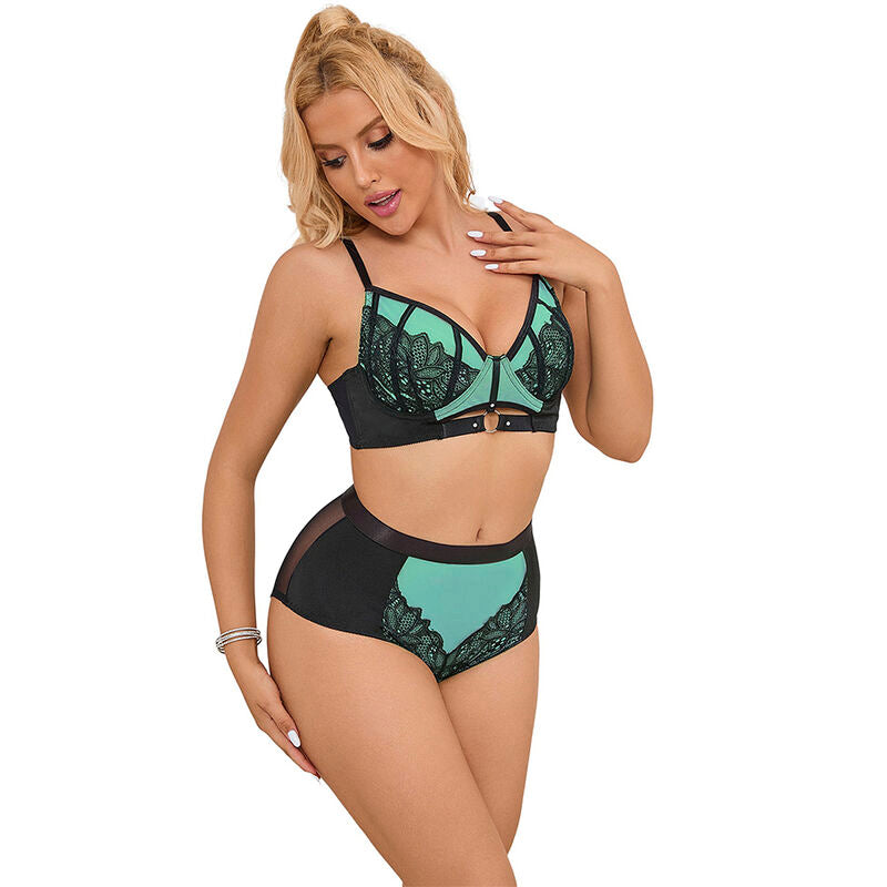 SUBBLIME SETS 955557 Ensemble Soutien-Gorge Cuir Verni Vert Fermeture É... — vue détaillée