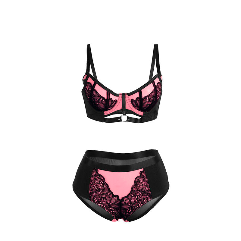 SUBBLIME SETS 955588 Ensemble Soutien-Gorge Cuir Verni Rose Fermeture É... — accessoires inclus