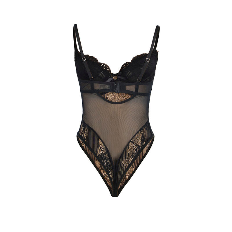 SUBBLIME BODIES 955625 Body Dentelle Fermeture Bas Noir L/Xl — accessoires inclus