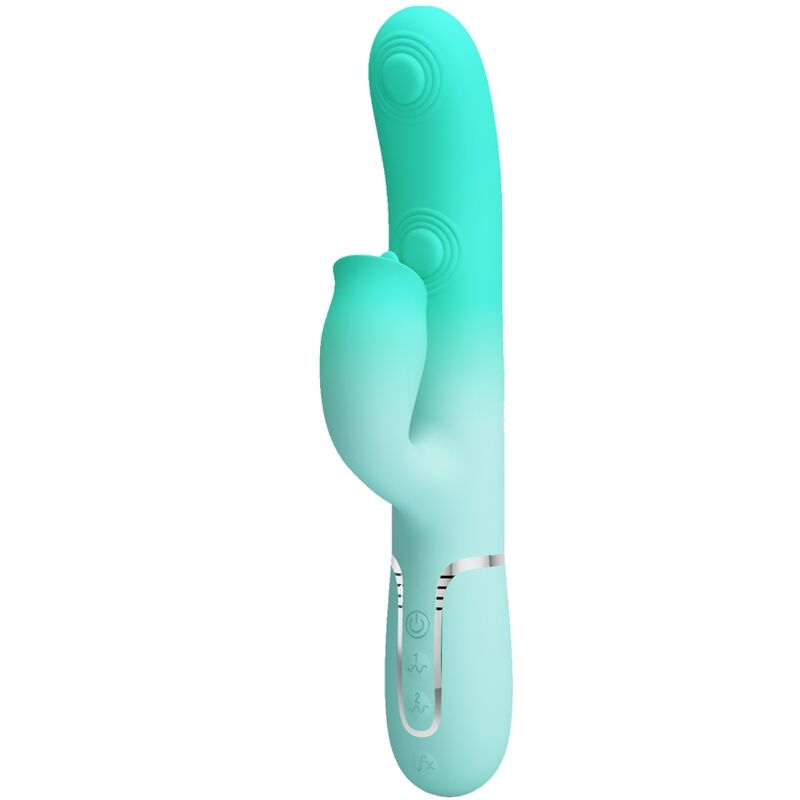 PRETTY LOVE FLIRTATION VIBRATEUR LAPIN MULTIFONCTION GIGI VERT AQUA — vue détaillée