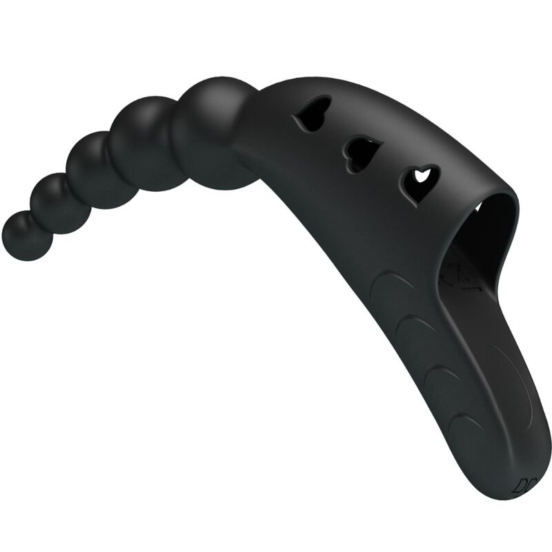 PRETTY LOVE Jordin Finger Vibrator 10 Vibrations Noir — accessoires inclus