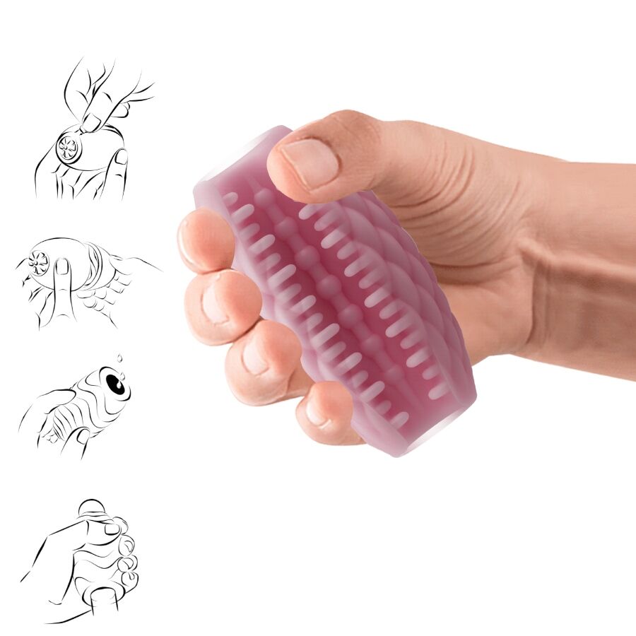PRETTY LOVE MASTURBATEUR HOMME SILICONE ATHENA EROS ROSE — accessoires inclus
