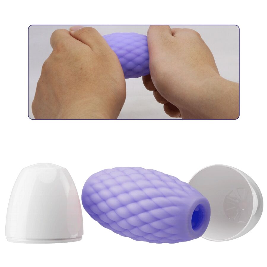 PRETTY LOVE MASTURBATEUR HOMME SILICONE ATHENA EROS VIOLET — accessoires inclus