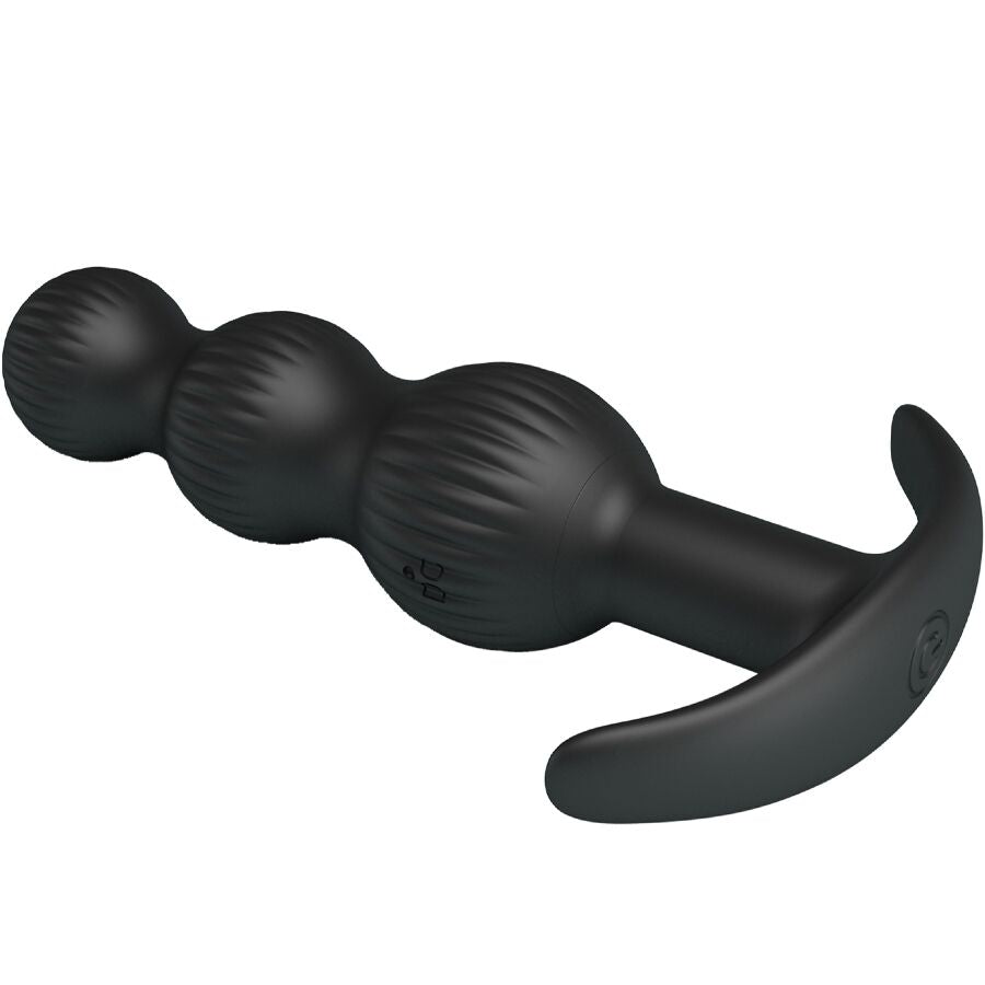 PRETTY LOVE Vibrateur Anal Sidney 10 Vibrations Noir — accessoires inclus
