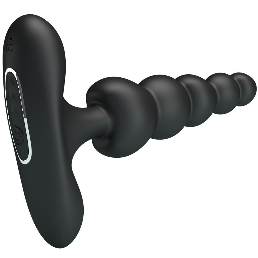 PRETTY LOVE Vibrateur Anal Corban 10 Vibrations Noir — accessoires inclus