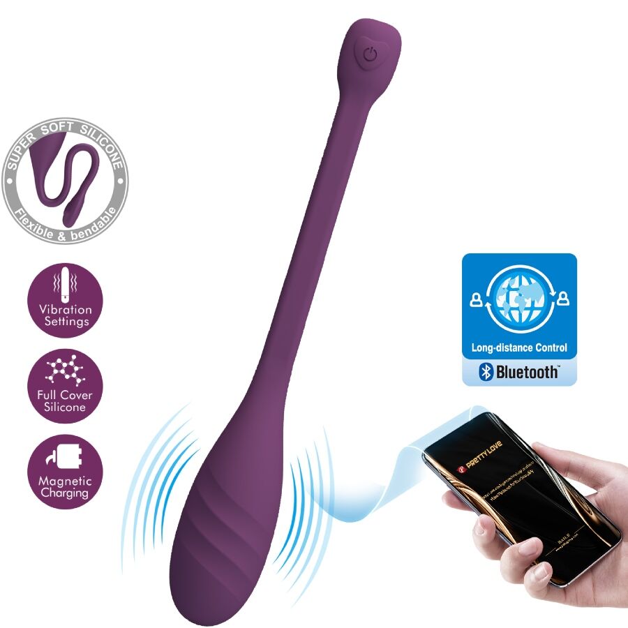PRETTY LOVE SMART VIBRATEUR CONTRÔLÉ PAR APPLICATION LEVIATHAN VIOLET - Aura Intime