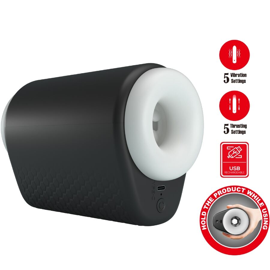 PRETTY LOVE MALE Masturbateur Homme Dj Girl Vibration 5 Réglages Negro - Aura Intime