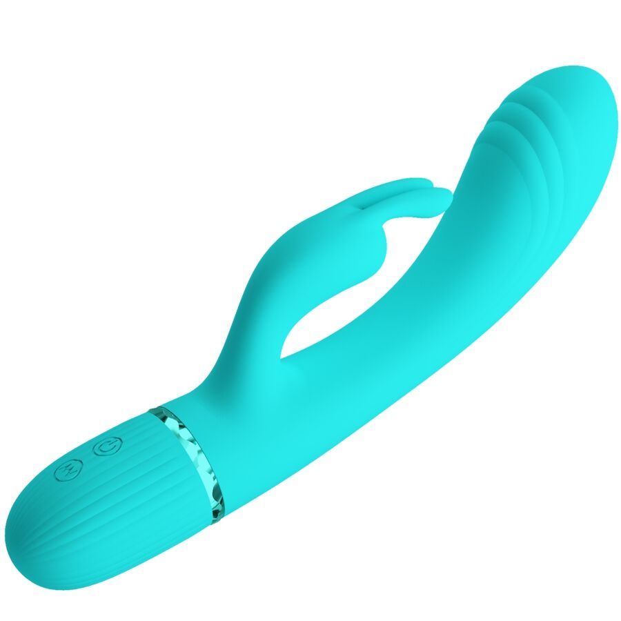PRETTY LOVE FLIRTATION Vibrateur Scocco Lapin Turquoise — vue arrière