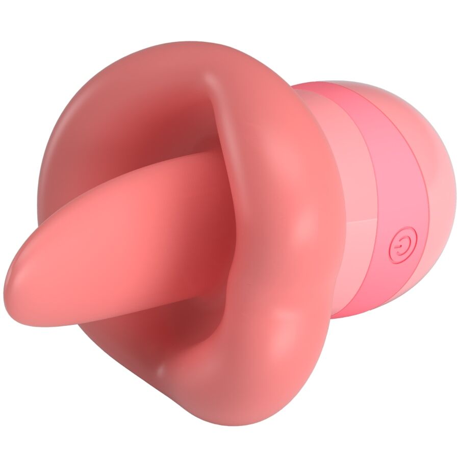 PRETTY LOVE Stimulateur Clitoris Kylee Tongue 10 Vibrations Rose Nude — accessoires inclus