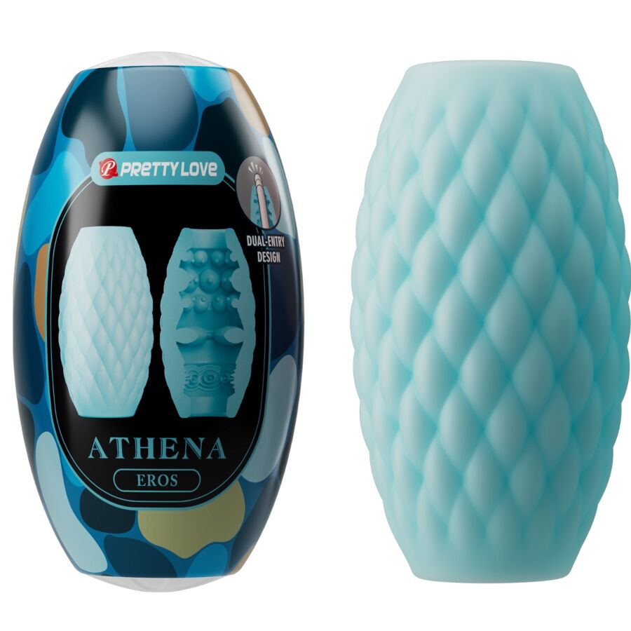 PRETTY LOVE MASTURBATEUR HOMME SILICONE ATHENA EROS BLEU CIEL - Aura Intime