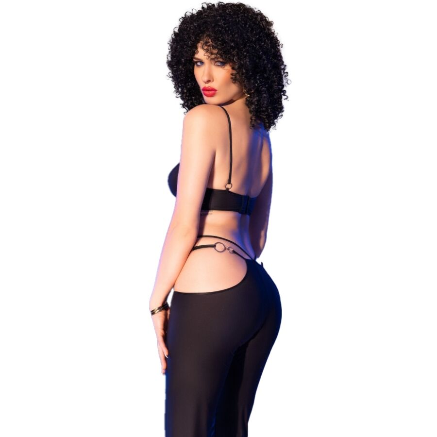 CHILIROSE SETS Cr 4851 Ensemble Top Leggings Noirs Accessoires Dorés M — vue détaillée