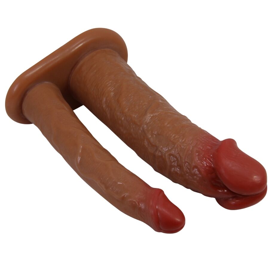 PRETTY LOVE MANCHON DOUBLE PÉNIS YAIRON EXTENSION 4 CM MULÂTRE — vue détaillée