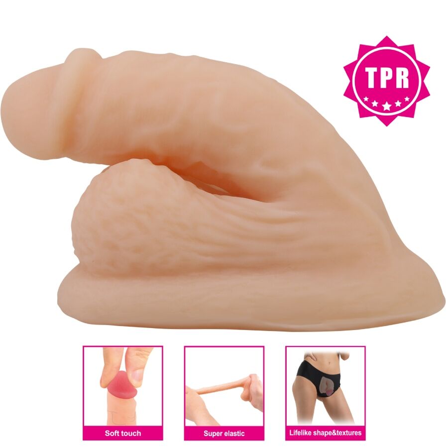 PRETTY LOVE DILDO WILDON ULTRA RÉALISTE ÉLASTIQUE 10 CM NATUREL — accessoires inclus