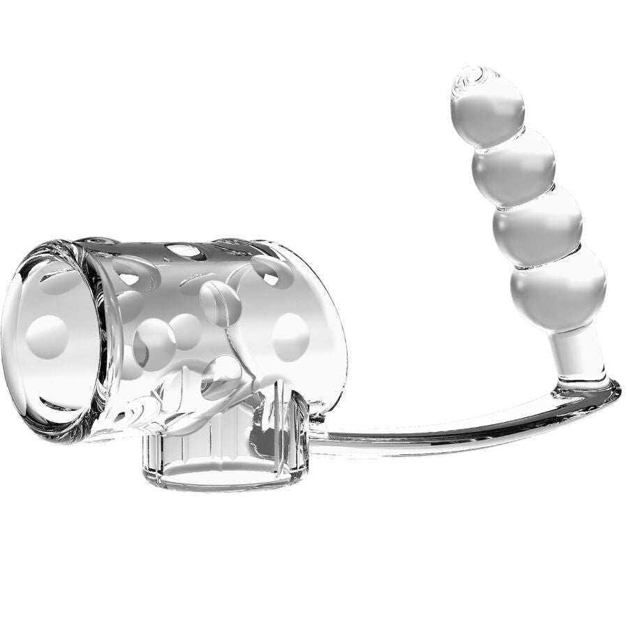 PRETTY LOVE MALE MANCHON PÉNIS PLUG ANAL TRANSPARENT — vue détaillée
