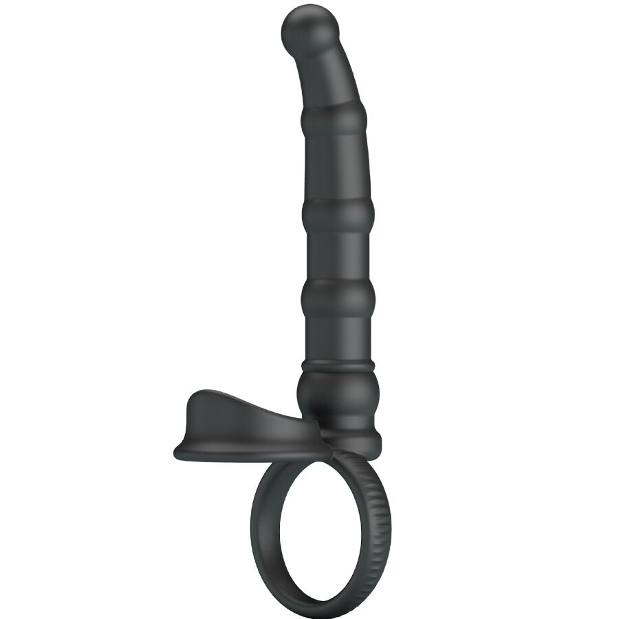 PRETTY LOVE Anneau Pénis Vibrant Tatum Plug 10 Vibrations Noir - Aura Intime