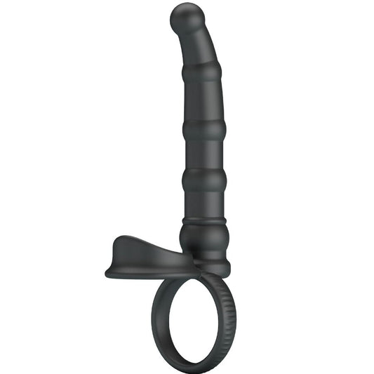 PRETTY LOVE Anneau Pénis Vibrant Tatum Plug 10 Vibrations Noir - Aura Intime
