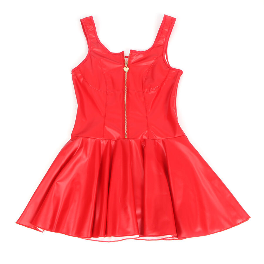 SUBBLIME DRESSES 957698 Robe Cuir Fermeture Éclair Coeur Rouge L/Xl — accessoires inclus