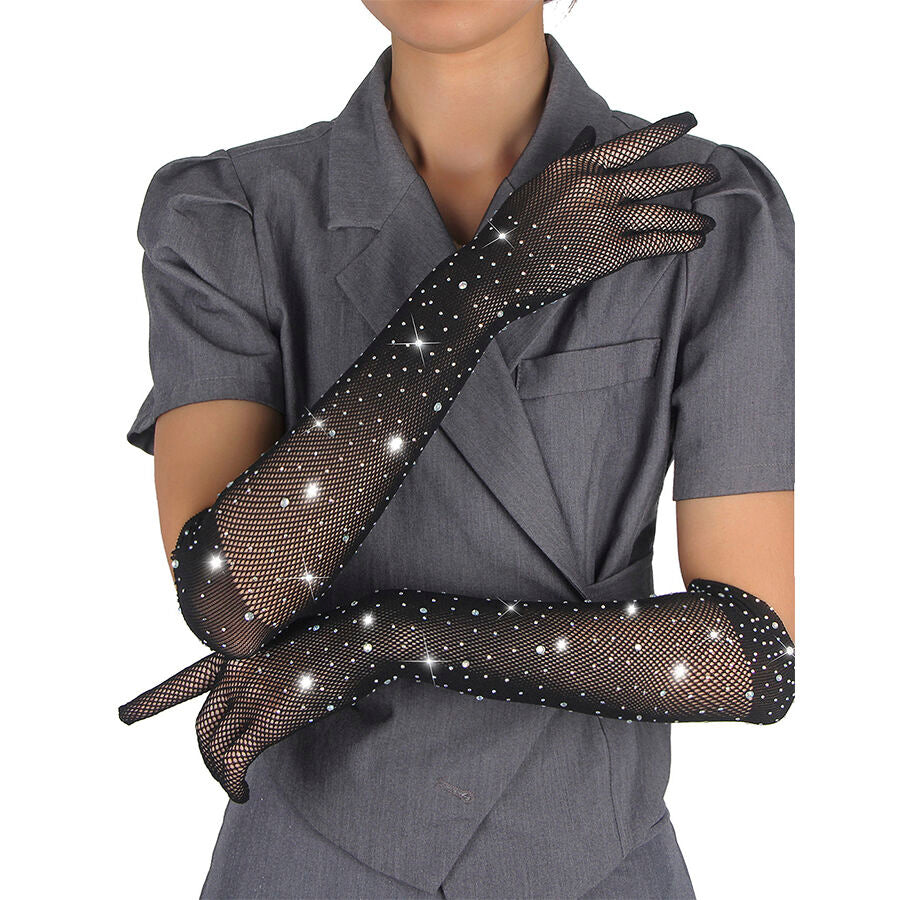 SUBBLIME ACCESORIES 957469Gants Shine Transparents Noirs S/M - Aura Intime