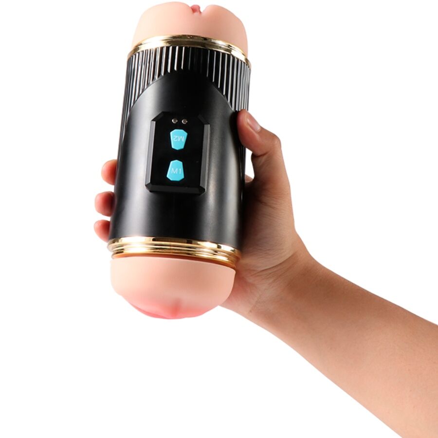 SHEQU Kay Double Masturbateur Double Vibration Bouche Vagin — accessoires inclus